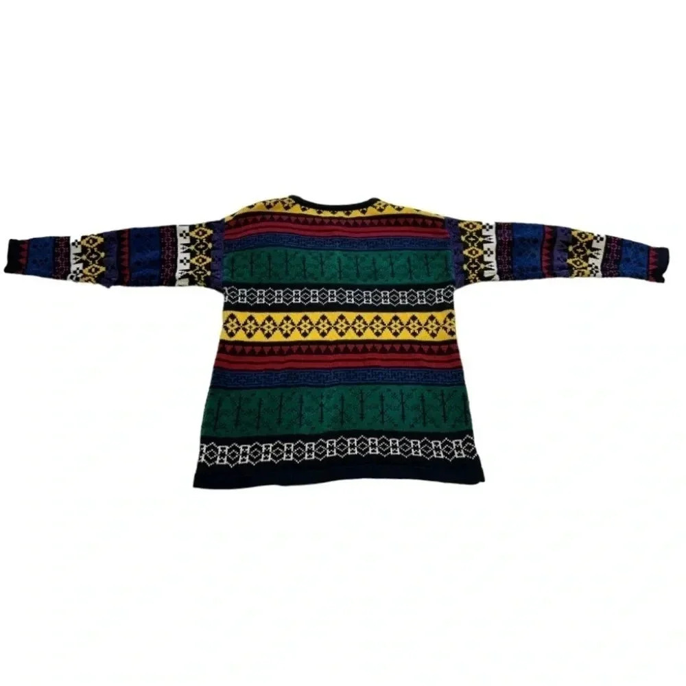 Vintage Esprit Colour Block Patchwork Sweater - S… - image 2